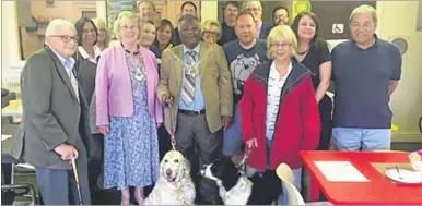  ??  ?? The Mayor and Mayoress of Ashford, Cllr George Koowaree and Gloria Champion open the community cafe in the sports pavilion at Kingsnorth