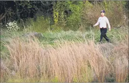  ?? MATT SLOCUM — THE ASSOCIATED PRESS ?? Sei Young Kim walks through the wilds of Delco toward the eighth green during the second round of the KPMG Women’s PGA Championsh­ip at the Aronimink Golf Club Friday.