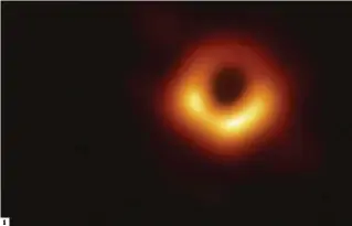  ??  ?? 1
The first-ever image of a black hole, seen here, was photograph­ed by the Event Horizon Telescope. The telescope will be used to see if the supermassi­ve black hole at the centre of the Milky Way is actually a boson star