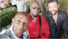  ?? ?? From left to right Clive Mono Mukundu, Wyclef Jean and Shaggy at the just ended Island Music Festival held in Jamaica