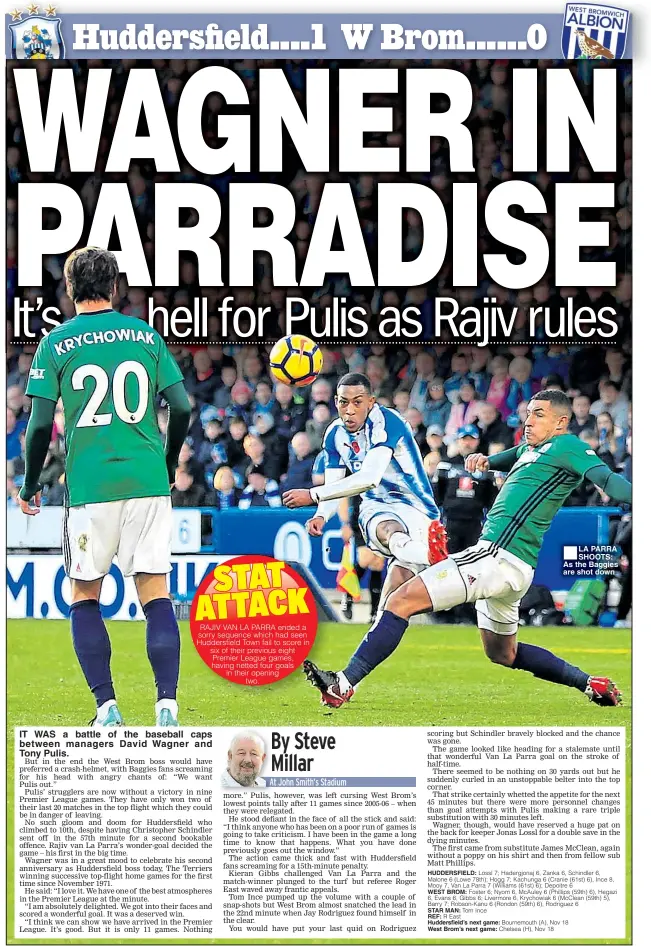  ??  ?? ■
LA PARRA SHOOTS: As the Baggies are shot down