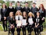  ??  ?? Well done Calderglen pupils celebrate their success