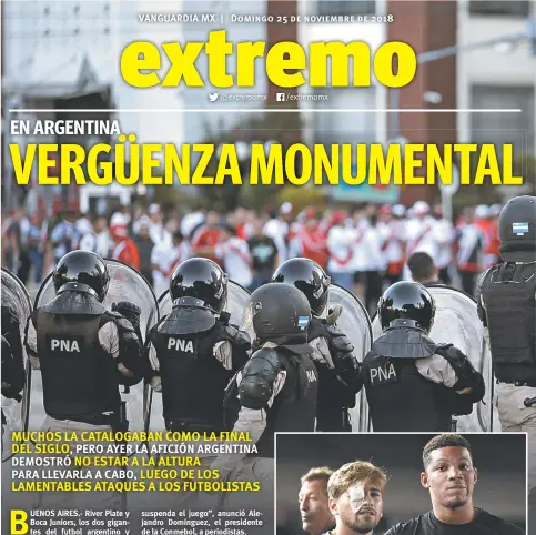  ??  ?? Varios de los jugadres de Boca Junior terminaron afectados por las agresiones de los aficionado­s del River Plate.
