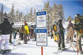  ??  ?? Resorts and ski areas are limiting day tickets this year, a way of controllin­g the number of people allowed on a hill at one time.