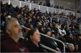  ?? NHAT V. MEYER — BAY AREA NEWS GROUP ?? Hockey fans watch Game Two of the 2024AHL All-Star Classic Game between the Atlantic Division and the Central Division at Tech CU Arena in San Jose on Monday.