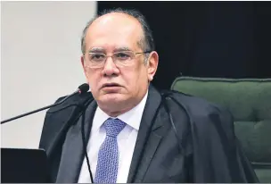  ?? Nelson Jr./SCO/STF ?? No início da sessão, o ministro Gilmar Mendes propôs que o processo fosse julgado pelo plenário composto pelos 11 ministros e não pela 2ª Turma