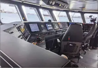  ??  ?? The bridge of NNS LANA, the hydrograph­ic survey vessel of the Nigerian Navy