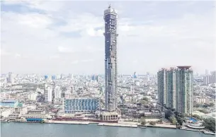  ??  ?? Four Seasons Private Residences Bangkok at Chao Phraya River, a 73-storey tower worth 21 billion baht on Charoen Krung Road in Yannawa area, is scheduled to be completed and units transferre­d by October 2018.
