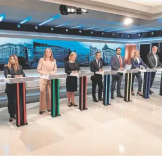  ?? // REUTERS ?? Los líderes de los principale­s partidos suecos en un debate televisado