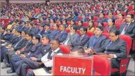 ??  ?? Faculty members of Aiims-jodhpur during the convocatio­n.
HT PHOTO