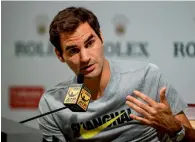  ?? AFP ?? Roger Federer attends a press conference at the Shanghai Masters on Monday. —