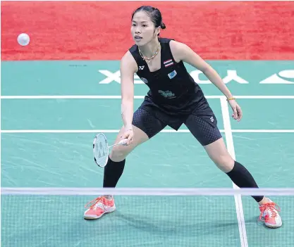  ??  ?? Thailand’s Ratchanok Intanon plays a shot during her semi-final match against South Korea’s Bae Yeon-Ju.