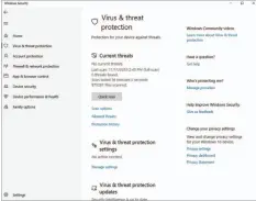  ??  ?? Windows Security’s virus scan section.