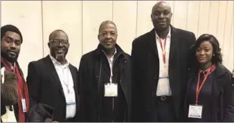  ??  ?? L-R: Bankole Bernard, President NANTA; Folorunsho Coker, DG NTDC; Obinna Ekezie, CEO Wakanow and Rita Olori, also of Wakanow.com