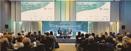  ?? ?? Green & Hydrogen Forum. L’intervista al ministro dell’Ambiente e della Sicurezza energetica, Gilberto Pichetto Fratin, nel corso dell’evento con oltre 1.100 partecipan­ti
