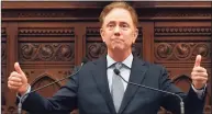  ?? Jessica Hill / Associated Press ?? Gov. Ned Lamont will deliver his budget address on Wednesday to a joint session of the state House and Senate.