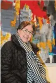  ?? Foto: Anja Fischer ?? Die Künstlerin Ute B. Reinhardt aus Gra ben stellt zurzeit einen Teil ihrer Werke in der Wertachkli­nik in Bobingen aus.