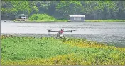  ??  ?? The herbicide is allegedly being sprayed to control the growth of water hyacinths in Powai lake.