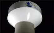  ?? COURTESY OF AVON LAKE REGIONAL WATER ?? Avon Lake Regional Water’s three million gallon water tower was illuminate­d for the first time Aug. 6.