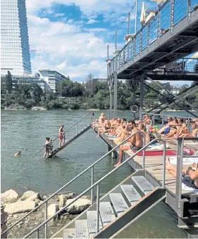  ?? Christie Pearson, MIT Press, via © The New York Times Co. ?? The Rheinbad- Breite bathing pier in Basel, Switzerlan­d, from “The Architectu­re of Bathing: Body, Landscape, Art.”