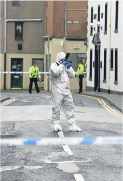 ??  ?? Police activity in Montrose after the death of Kimberley MacKenzie last October.