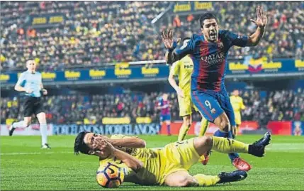  ?? DAVID RAMOS / GETTY ?? Luis Suárez volvió a tener una actuación discreta ante el Villarreal