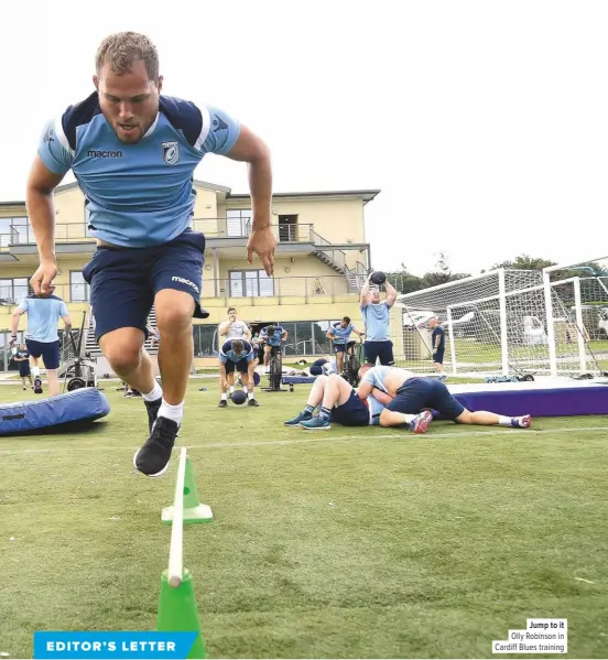  ??  ?? Jump to it Olly Robinson in Cardiff Blues training