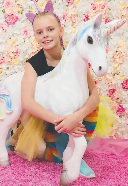  ?? Picture: RICHARD GOSLING ?? Maddison Andrews, 12, couldn’t be more excited about the Gold Coast Unicorn Festival this weekend.