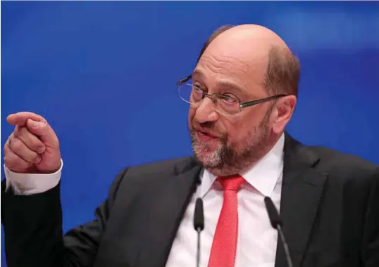  ?? FOTO: NTB SCANPIX ?? Martin Schulz har tidligere uttalt at det er nødvendig å stå opp mot Trump og hans ideologi.