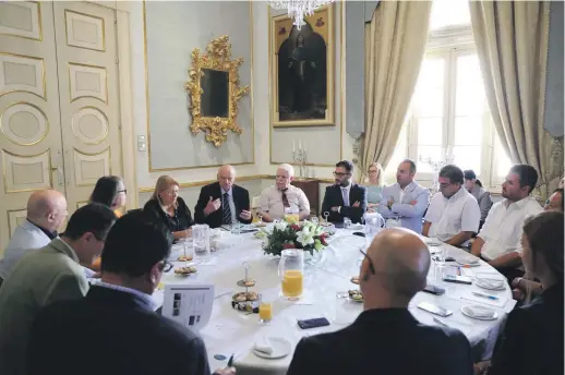  ??  ?? Journalist­s and others linked to the media during the roundtable forum hosted by the President of Malta, Marie-Louise Coleiro Preca