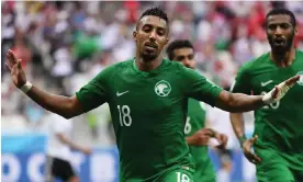  ?? Photograph: Philippe Desmazes/AFP/Getty Images ?? Saudi Arabia’s Salem al-Dawsari scored the winner against Egypt at Russia 2018 and has been hailed by some as Asia’s best player.