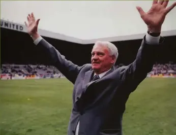  ??  ?? Gaffer on tape: Sir Bobby Robson at St James’ Park duringhis tenure as manager of Newcastle United (1999–2004)