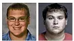  ??  ?? Former Springboro teacher John Hopkins before and after his resignatio­n and indictment.
His school photo (left) andhis booking photo (right).