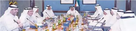 ??  ?? KUWAIT: His Highness the Prime Minister Sheikh Jaber Al-Mubarak Al-Hamad Al-Sabah chairs the cabinet’s meeting yesterday. —KUNA