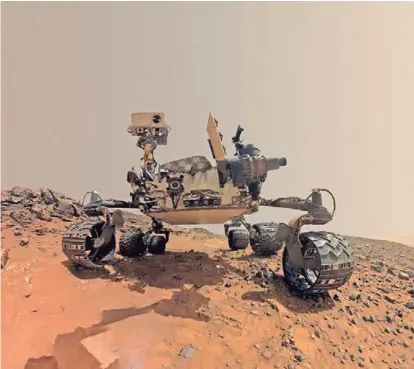  ?? NASA ?? El Curiosity perforó rocas sedimentar­ias de 3.000 millones de años en la superficie marciana.