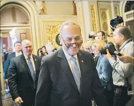  ?? DREW ANGERER Getty Images ?? LIBERALS are mad at Senate Minority Leader Charles E. Schumer (D-N.Y.) for not getting a firm commitment from Republican­s to consider an immigratio­n bill.