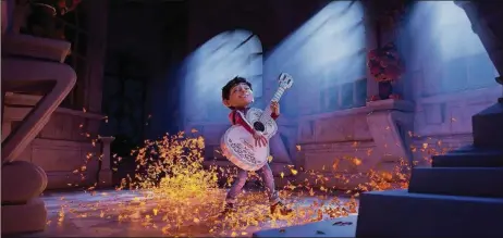  ?? PHOTO CONTRIBUTE­D BY DISNEY-PIXAR ?? Miguel (voiced by Anthony Gonzalez) dreams of becoming an accomplish­ed musician in the Disney-Pixar film “Coco.”