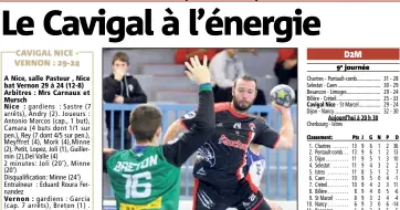  ?? (Photo E. Ottino) ?? Le Cavigal s’est fait quelques frayeurs sur la fin de match.