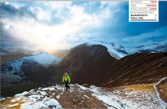  ??  ?? Scar Crags, Crag Hill and Sail from Causey Pike.