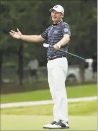  ?? Streeter Lecka / Getty Images ?? Brandt Snedeker reacts following a putt attempt on the 16th green during the final round of the Wyndham Championsh­ip at Sedgefield Country Club on Sunday in Greensboro, N.C.