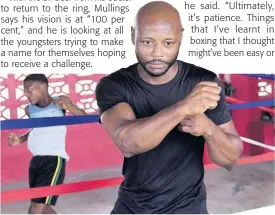  ?? GLADSTONE TAYLOR ?? Coach Sakima Mullings at Suga Knockout Boxing Gym at The Olympic Gardens Football Club in Kingston on Saturday, May 7, 2022. Mullings gives support to the renovation efforts for the gym, which were started by coach Felipe Sanchez (not pictured) as well as support from the University of the West Indies Faculty of Sport.