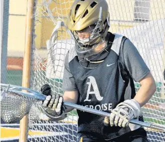  ?? STAFF FILE PHOTO ?? St. Thomas Aquinas goalie Ryan Leahy anchors a defense that returns all four starters. The Raiders have won 38 consecutiv­e games against in-state opponents and will be aiming for a third consecutiv­e title this season.