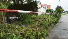  ??  ?? Auf einer Strecke von etwa 20 Metern hinterließ der Lastwagen eine Spur der Verwüstung.