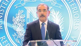  ?? DICOM ?? Danilo Medina llamó a sumar esfuerzos por el diálogo de los venezolano­s.