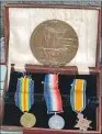  ?? 25_c27ww1memo­rial02 ?? Sgt Brown’s medals.