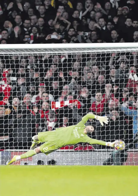  ?? UEFA ?? David Raya detuvo dos penaltis para meter al Arsenal en la próxima ronda //