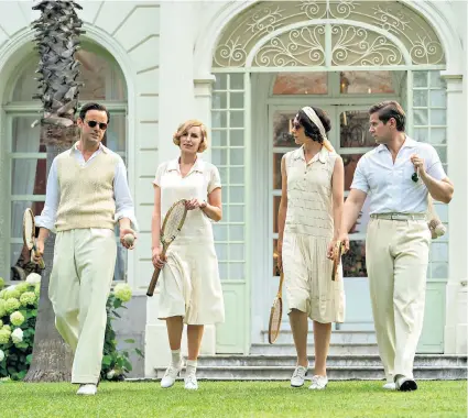  ?? ?? iMatch made in heaven: (from left) actors Harry Hadden-Paton, Laura Carmichael, Tuppence Middleton and Allen Leech in a scene from the new Downton film