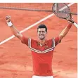  ?? FOTO: /DPA ?? Novak Djokovic jubelt nach dem dramatisch­en Finale.
