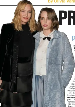  ?? AP FILE PHOTOS ?? Uma Thurman and her ex-husband, Ethan Hawke, took to social media this weekend to praise their daughter, Maya Hawke, for her ‘Stranger Things’ appearance.