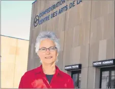  ?? SALLY COLE/THE GUARDIAN ?? Musical theatre composer Leslie Arden stands outside the Confederat­ion Centre of the Arts where her love for musicals began 40 years ago. When her mother, Cleone Duncan, performed in “Anne of Green Gables-The Musical” and other production­s, Arden would attend the rehearsals.